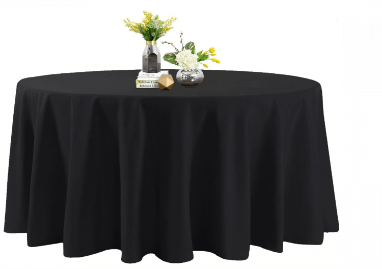 Black Round Table Cloth