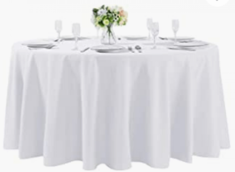 White Round Table Cloth